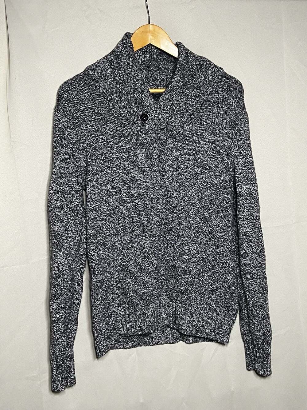 Banana Republic Women’s S Marled Shawl Collar Sweater Wool Blend Black White